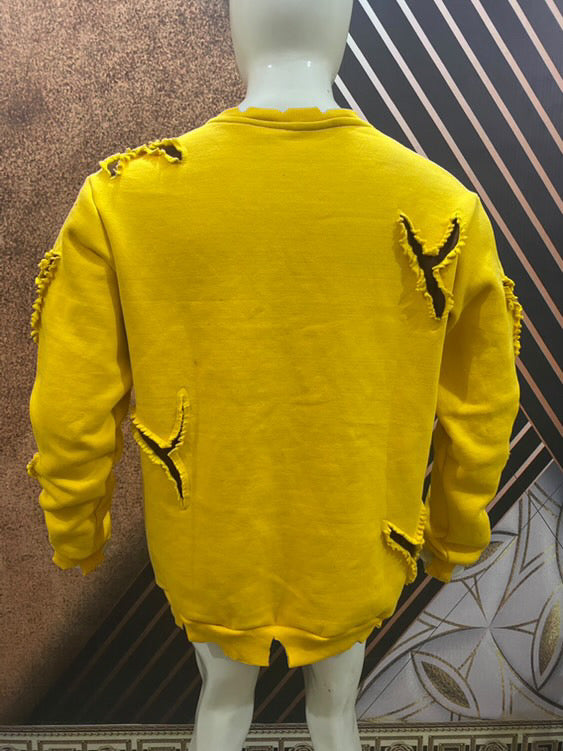 Distressed Yellow Iconic Crewneck