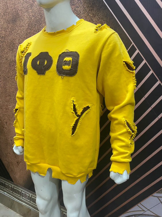 Distressed Yellow Iconic Crewneck